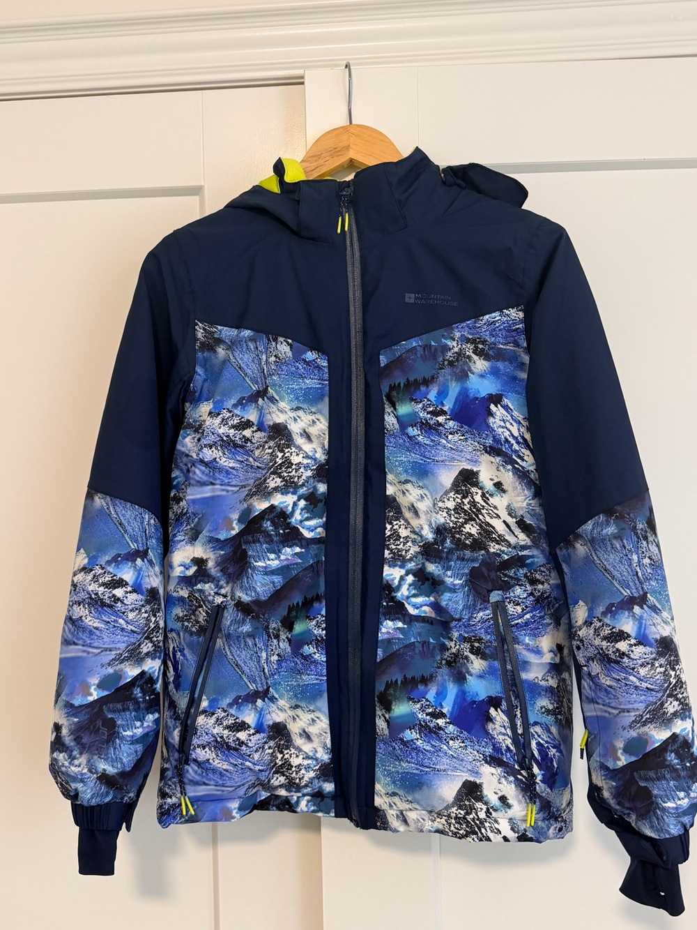 Kids Navy Mountain-Print winter Jacket